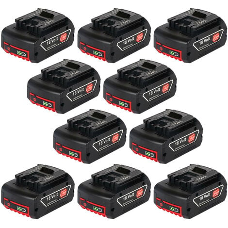 10X Batterie pour BOSCH 18V Lithium-Ion BAT609G BAT609, BAT618, BAT618G, BAT610G 260736092, 260736236, BAT619G, BAT619, 2607336169, BAT609G, 260736170, 2607336 235, 2607360 LIN, GSB 18VE-2-LI