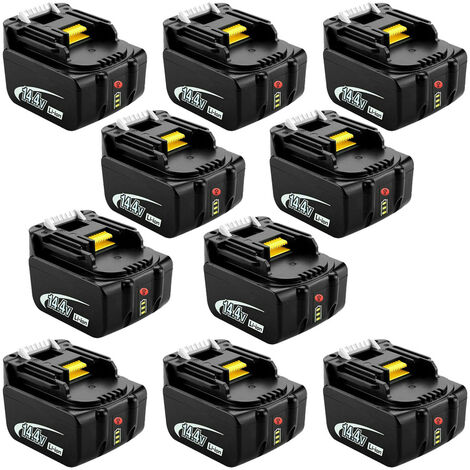 10x Batteries 14,4 V 5,0Ah BL1415 BL1430 BL1440 pour Makita BL1430 BL1415 BL1440 BL1415N 196875-4 194558-0 195444-8 196388-5 5000 mAh