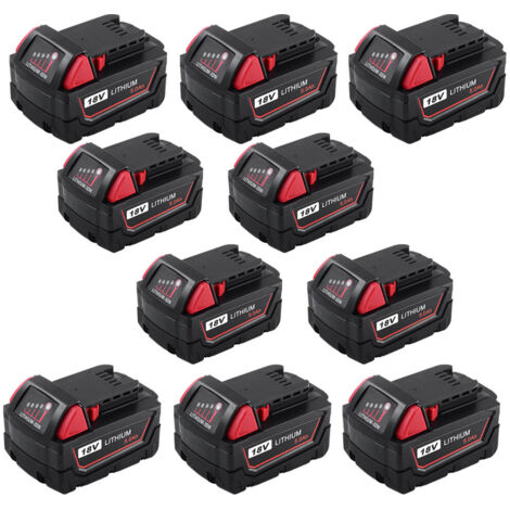 10X Batteries 18V 5000mAh M18 pour Batterie Milwaukee 18V M18 48-11-1840 48-11-1828 48-11-1820 48-11-1815 48-11-1850