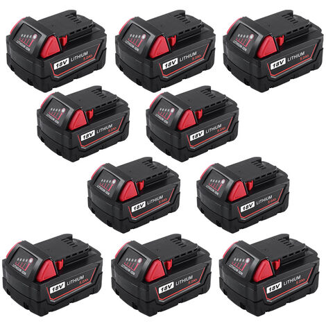 10X Batteries 18V 5000mAh M18 pour Batterie Milwaukee 18V M18 48-11-1840 48-11-1828 48-11-1820 48-11-1815 48-11-1850