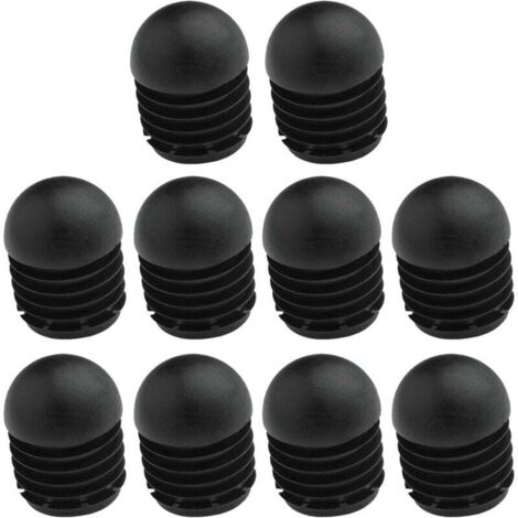 10x Bouchon Tube Chaise Rond Embout rentrant antidérapant Noir Pied Meuble Protection, 19mm