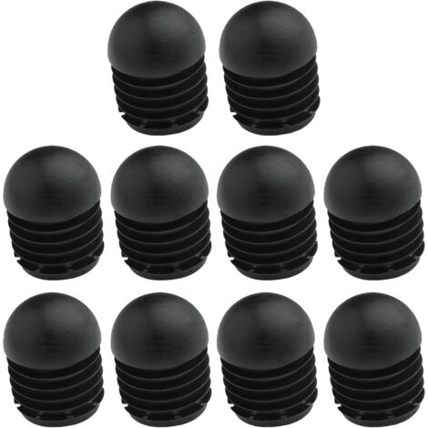 10x Bouchon Tube Chaise Rond Embout rentrant antidérapant Noir Pied Meuble Protection, 19mm