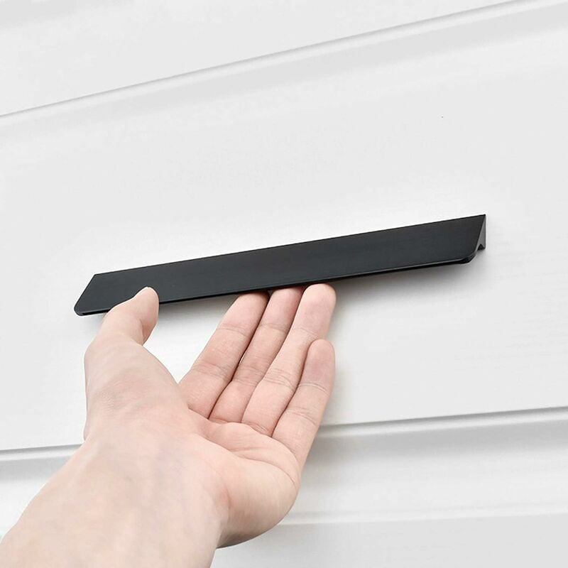 10x Boutons de portes Cuisine Armoire Porte Poignées Placard Tiroir Chambre Meubles Tirer Entraxe 128mm, Aluminium, avec des vis