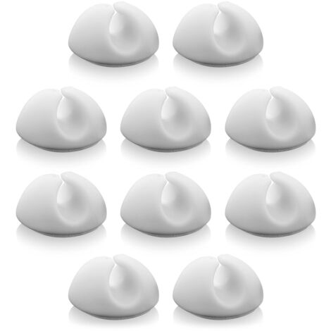 10x Cable Clips Cable Holder Cable Management Cable Fixing Cable Organizer for Cables Up to 8mm Cable Clips Cable Fixing Cable Management White