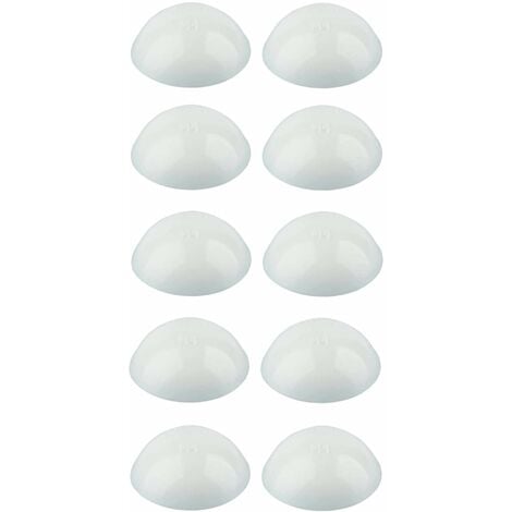 10x Cache vis lèvre d'étanchéité Ø18mm tête cylindrique bombée zebra pias tôle blanc