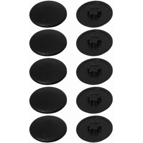 10x Cache vis plastique Torx T10 12mm noir capuchon plat protection - Black