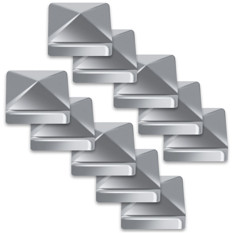 10x Chapeau de poteau Pyramides Capuchons Chapeau de clôture Robuste Argent 91mm - Vingo