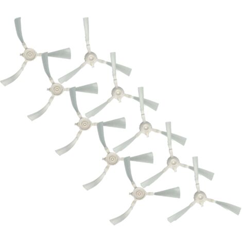 10x cepillo redondo compatible con Rowenta Smart Force Essential Aqua RR6971WH robot aspirador - 10x cepillos laterales, set de cepillos