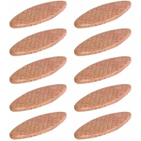 10x Cheville lamelle T10 19 x 53 mm bois ovale colle lamelles meuble