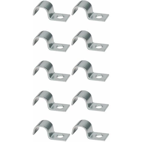 10x Collier de fixation en acier zingué Attache serrage Tube Tuyau Câble, Ø 10mm