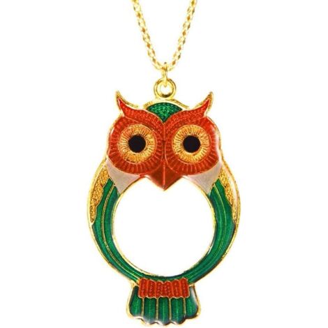 10X Collier De Hibou Loupe Grossissante Matériel en Métal Loupe De Lecture pour Les Malvoyants Et Les Personnes Âgées (Couleur : Vert),