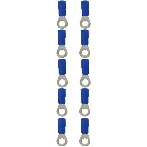 10x cosse pré-isolée mâle ronde à œillet 5mm bleu section de fil électrique 1mm² à 2,5mm² câble connecteur tracteur tondeuse voiture moto