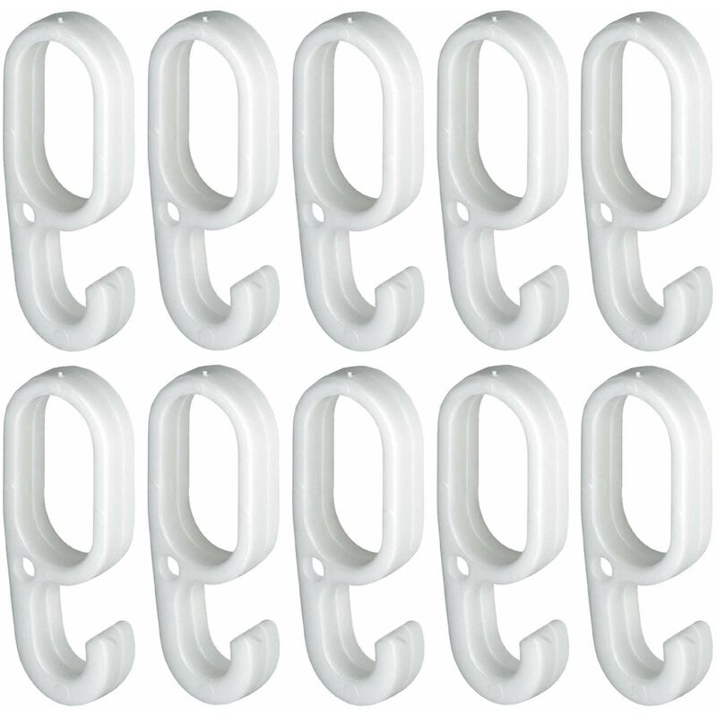 Cyclingcolors - 10x Crochet pour tringle ovale 30 x 15mm à enfiler sur la barre Dressing Armoire Entrée Chambre Vêtement Portemanteau Suspension