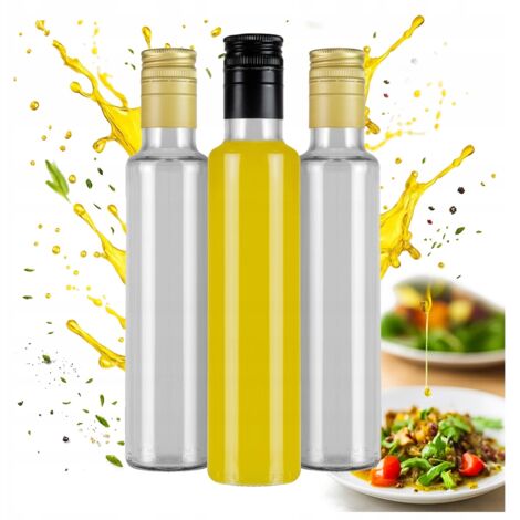 10x DORICA Glasflaschen 250ml Klarglasflaschen für Olivenöl und Likör
