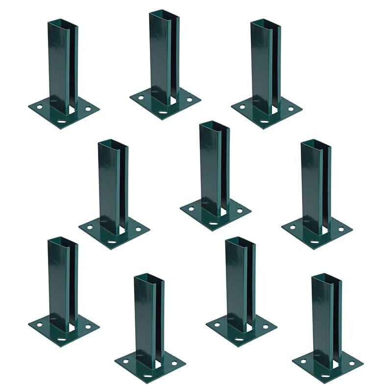 Estexo - 10x Douille à visser Support de poteau Sabot de poteau 40x60 mm vert ral 6005