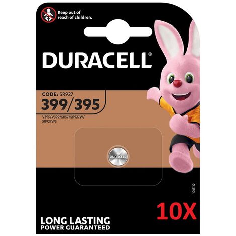 10x Duracell Uhrenbatterie D395 D399 1,55V 55mAh Blister
