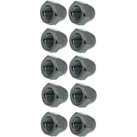 10x ecrou borgne hexagonal M6 acier zingué DIN 1587 bricolage finition serrage