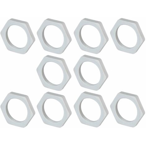 10x Ecrou pour presse étoupe en polyamide PA gris clair filetage PG forme 6 étoiles Fermeture Câble Fils Etanchéité Protection Stabilité, PG13,5