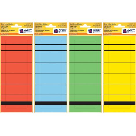 10x Einzel Ordner-Etiketten Breit Kurz 192x61mm Rot