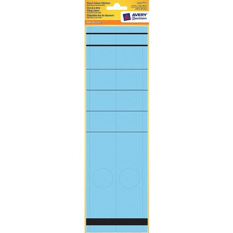 10x Einzel Ordner-Etiketten Schmal Lang 297x38mm Blau