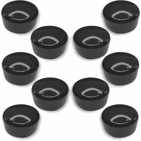 10x Embout de tube enveloppant rond 60mm plastique Chaise Meuble Cache Bouchon Capuchon, noir