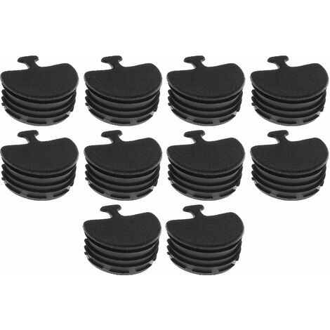 10x Embout de tube poteau crémaillère à ailettes en PELD noir Ø extérieur 49mm Bouchon Tuyaux Pied Meuble Protection Cache Clôture
