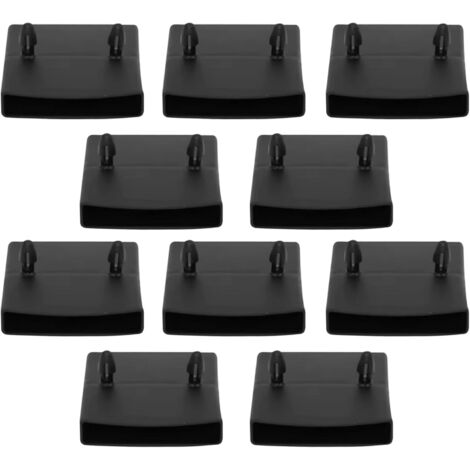 10x Embout Support Latte Double 55x10mm à Clipser Plastique Noir pour Sommier Cadre Bois Lit Meuble