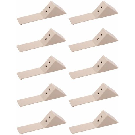 10x Equerre d'assemblage double raccord universel Taquet Ferrure Angle Connecteur Meuble Etagère Caisson, beige
