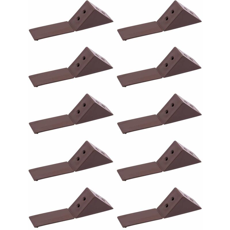 Cyclingcolors - 10x Equerre d'assemblage double raccord universel Taquet Ferrure Angle Connecteur Meuble Etagère Caisson, marron foncé