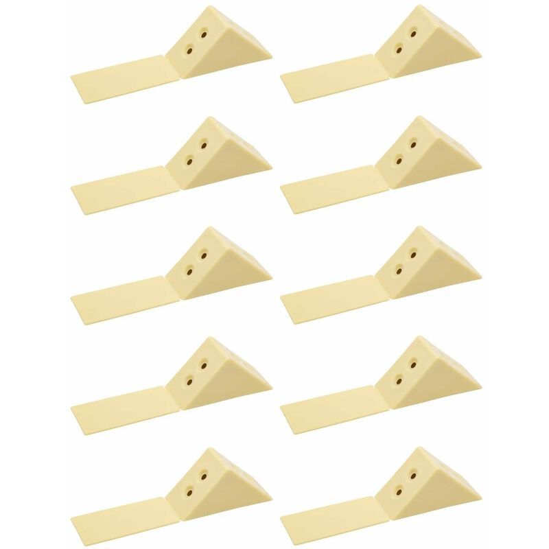 Cyclingcolors - 10x Equerre d'assemblage double raccord universel Taquet Ferrure Angle Connecteur Meuble Etagère Caisson, jaune