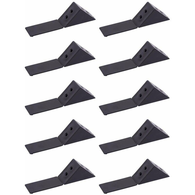 10x Equerre d'assemblage double raccord universel Taquet Ferrure Angle Connecteur Meuble Etagère Caisson, noir