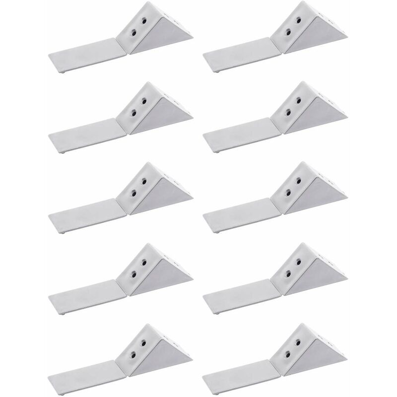 Cyclingcolors - 10x Equerre d'assemblage double raccord universel Taquet Ferrure Angle Connecteur Meuble Etagère Caisson, gris clair