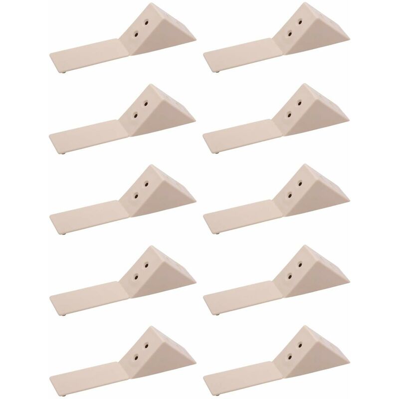 Cyclingcolors - 10x Equerre d'assemblage double raccord universel Taquet Ferrure Angle Connecteur Meuble Etagère Caisson, beige