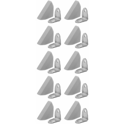 10x Equerre d'assemblage en métal avec cache en plastique Connecteur Angle Couvercle Meuble Caisson Etagère Capuchon Raccordement, gris