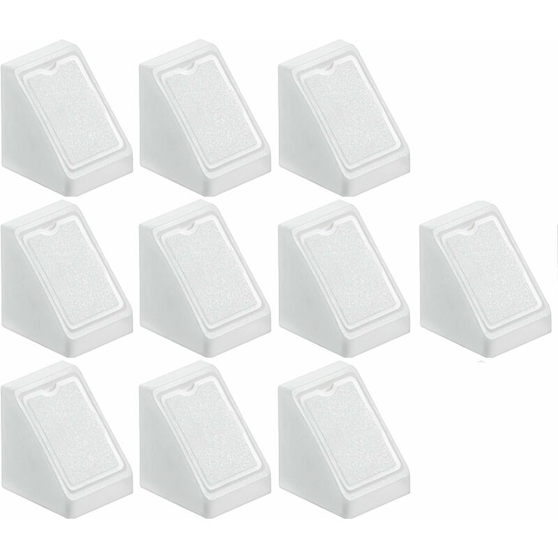 10x Equerre d'assemblage simple raccord avec cache Universel Taquet Ferrure Angle Connecteur Meuble Caisson Etagère Couvercle Capuchon, plastique