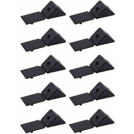 10x Equerre d'assemblage simple raccord universel Taquet Ferrure Angle Connecteur Meuble Etagère Caisson, noir