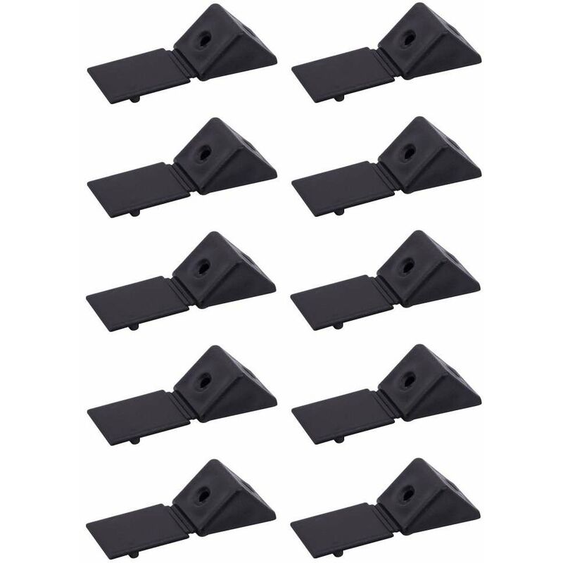 Cyclingcolors - 10x Equerre d'assemblage simple raccord universel Taquet Ferrure Angle Connecteur Meuble Etagère Caisson, noir