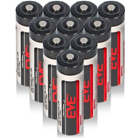 10x EVE ER14505 AA Lithium-Thionylchlorid 3,6V 2400mAh Batterie