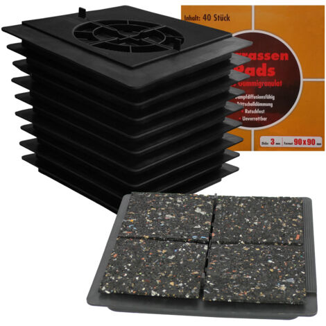 10x ferax Porto Anschlussplatte 200x200mm für Terrassenplatten inkl. 10 Gummiplatten