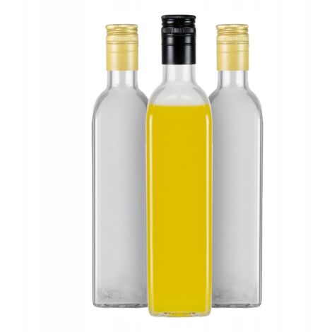 10x Flacone di MARASCA CLEAR 500 ml per olio d'oliva, tinture, aceto, bottiglie di vetro