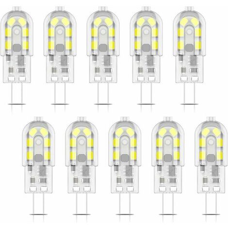 10X G4 Ampoule LED 2W LED Bulb 12 SMD 2835LEDs Blanc Froid 6000K Ampoule Lampe 200LM Équivalent à Lampe Halogène 20W AC/DC12V