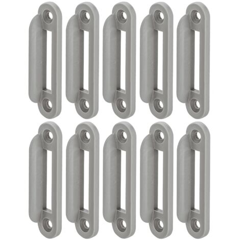 10x Gâche à équerre en plastique gris pour serrure à bouton poussoir Push-lock ou à pêne dormant pose en applique 53x12mm Verrou Sécurité Caravane Bateaux Vans Camions aménagés