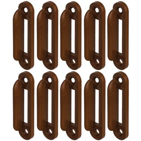 CYCLINGCOLORS 10x Gâche à équerre en plastique marron pour serrure à bouton poussoir Push-lock ou à pêne dormant pose en applique 53x12mm Verrou Sécurité Caravane Bateaux Vans Camions aménagés
