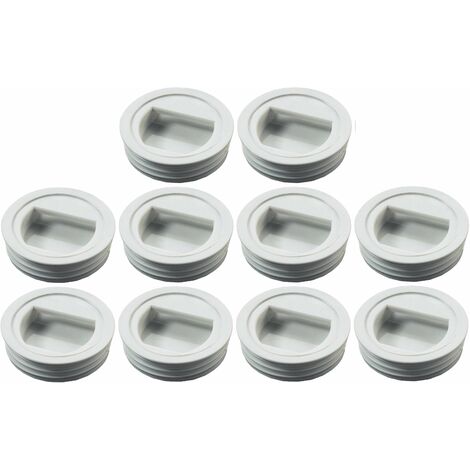 10x Gâche ronde arrêt encastrable push pour loqueteau à pression Ø26mm épaisseur 8mm plastique Delrin gris Partie de fermeture Assistance Tiroir Placard Meuble Duomatic