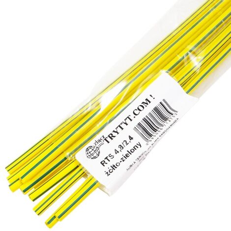 10x gaine thermorétractable RTS 4.8/2.4, vert jaune