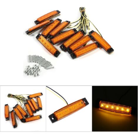 10x gelbe LED-Positionsleuchten für Transporter, Lieferwagen und Wohnwagen – Klare Seitenmarkierungsleuchten