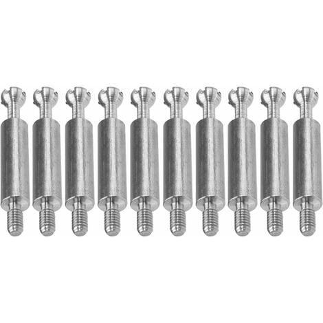 10x goujon ferrure raccord d'assemblage lisse M4 rastex panneau meuble acier zingué, 34mm
