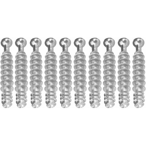 10x goujon ferrure raccord d'assemblage rastex panneau meuble acier zingué, 24mm