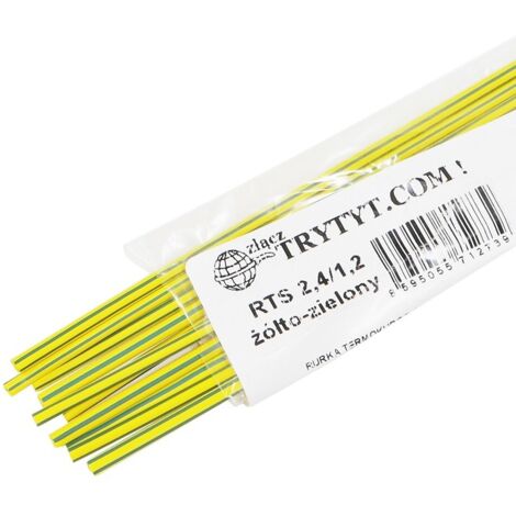 10x Guaine termorestringenti RTS 2.4/1.2 giallo verde