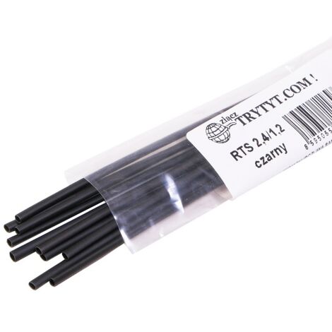 10x Guaine termorestringenti RTS 2.4/1.2 nere